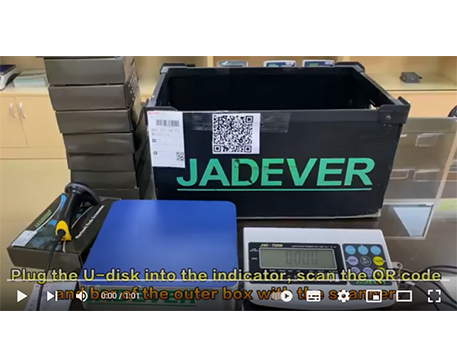 chỉ báo jadever JWI-700C lưu dữ liệu cân trong đĩa U theo nhóm với máy quét mã vạch