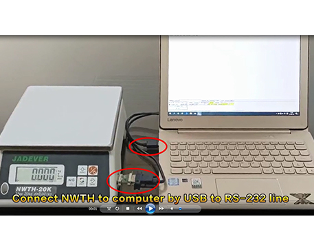 cân jadever cân NWTH kết nối với PC và máy in